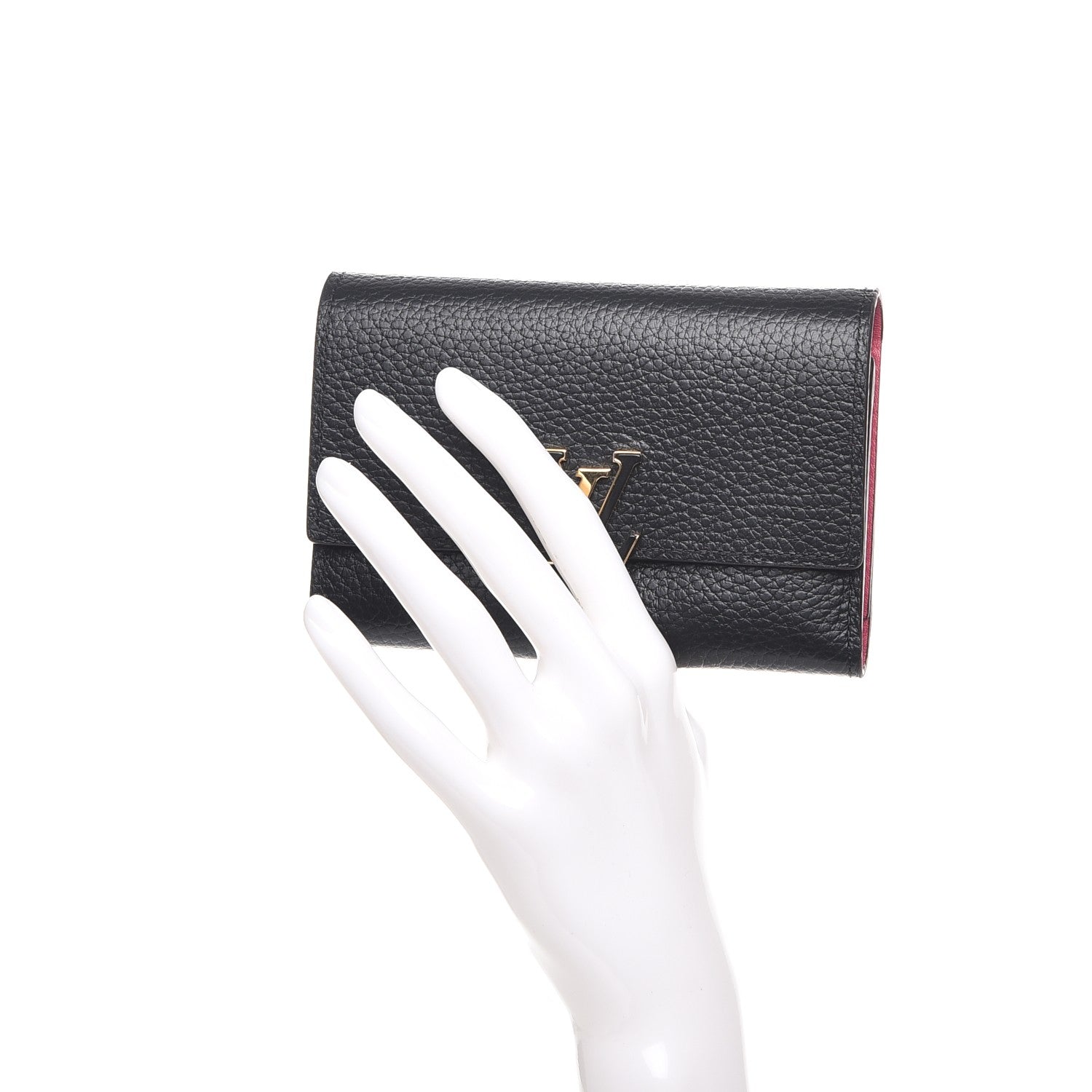 Louis Vuitton Taurillon Capucines Compact Wallet Black 2 of 9