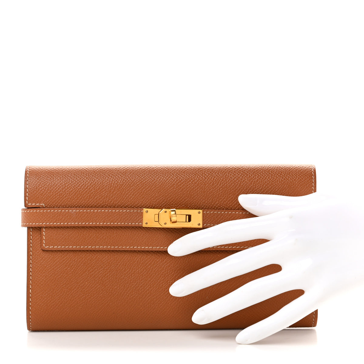 Hermes Epsom Kelly Longue Wallet Gold 2 of 9