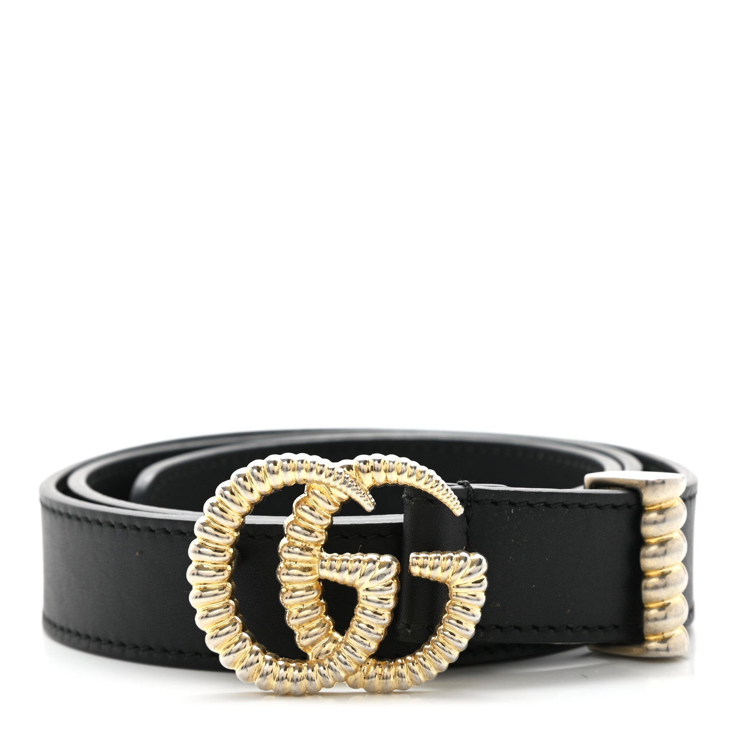 Gucci Moon Calfskin Torchon Double G 25mm Belt 75 30 Black 1 of 6