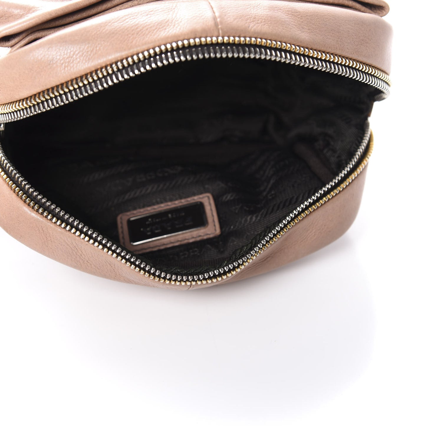 Glace Calfskin Zippers Bow Clutch Ardesia Nudo
