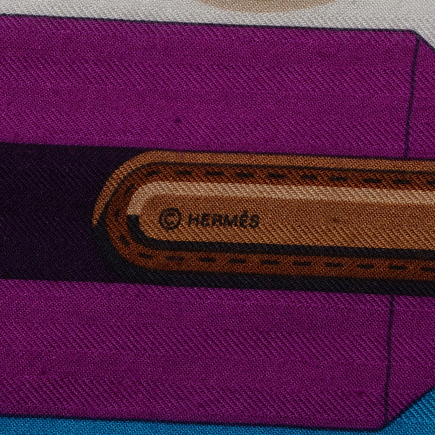 Hermes Cashmere Silk Sangles Shawl Scarf GM 140 4 of 4