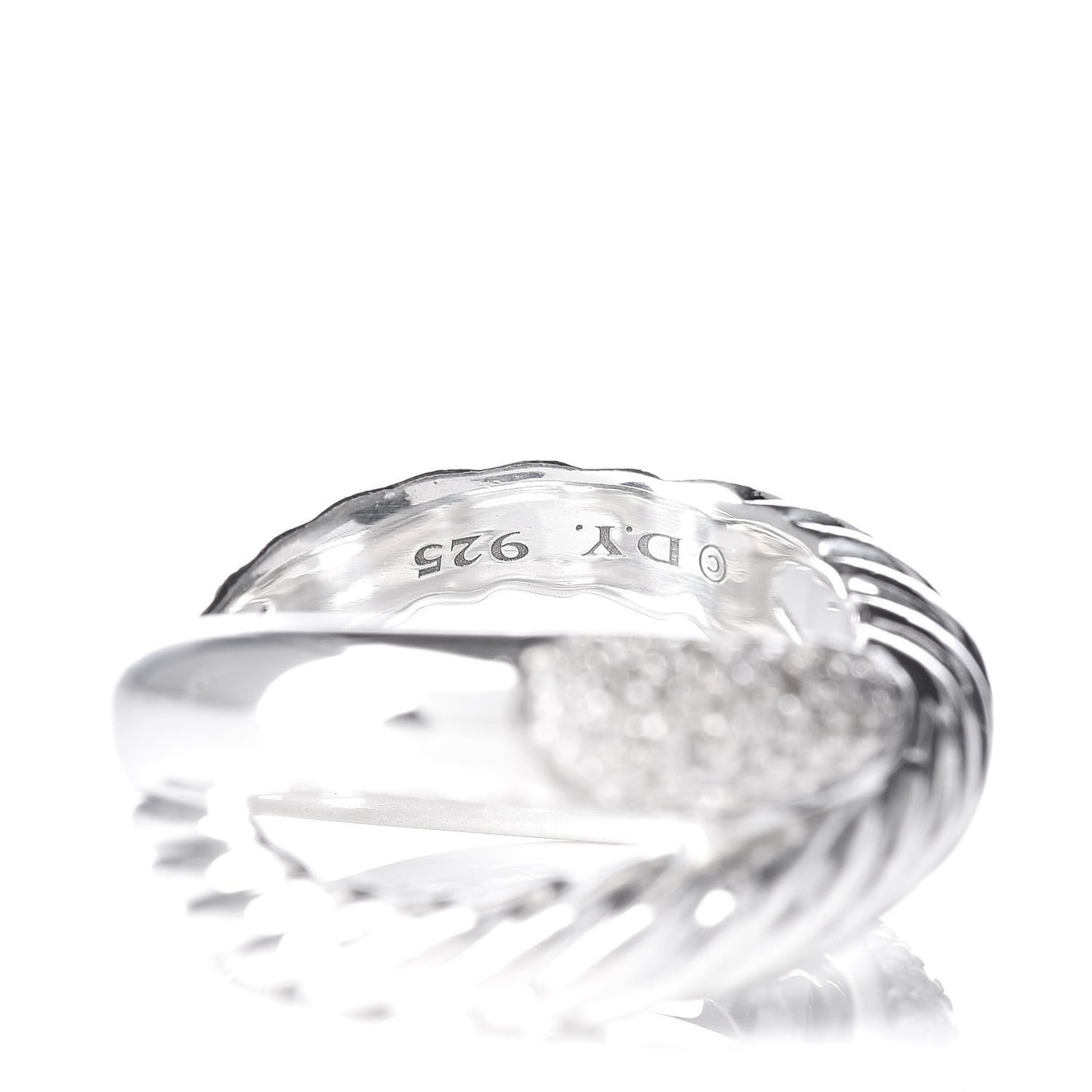 Sterling Silver Diamond Crossover Cable Ring 54 7