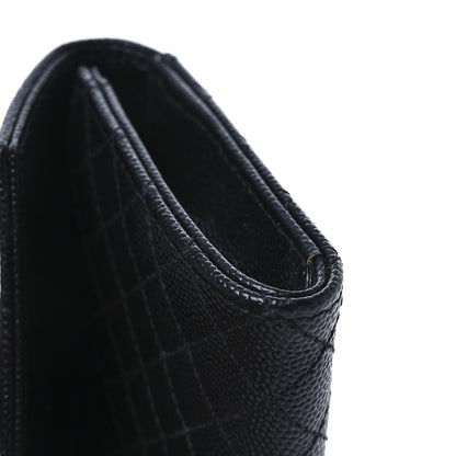 Saint Laurent Grain De Poudre Textured Mixed Matelasse Triquilt Small Monogram Envelope Wallet Black 8 of 8