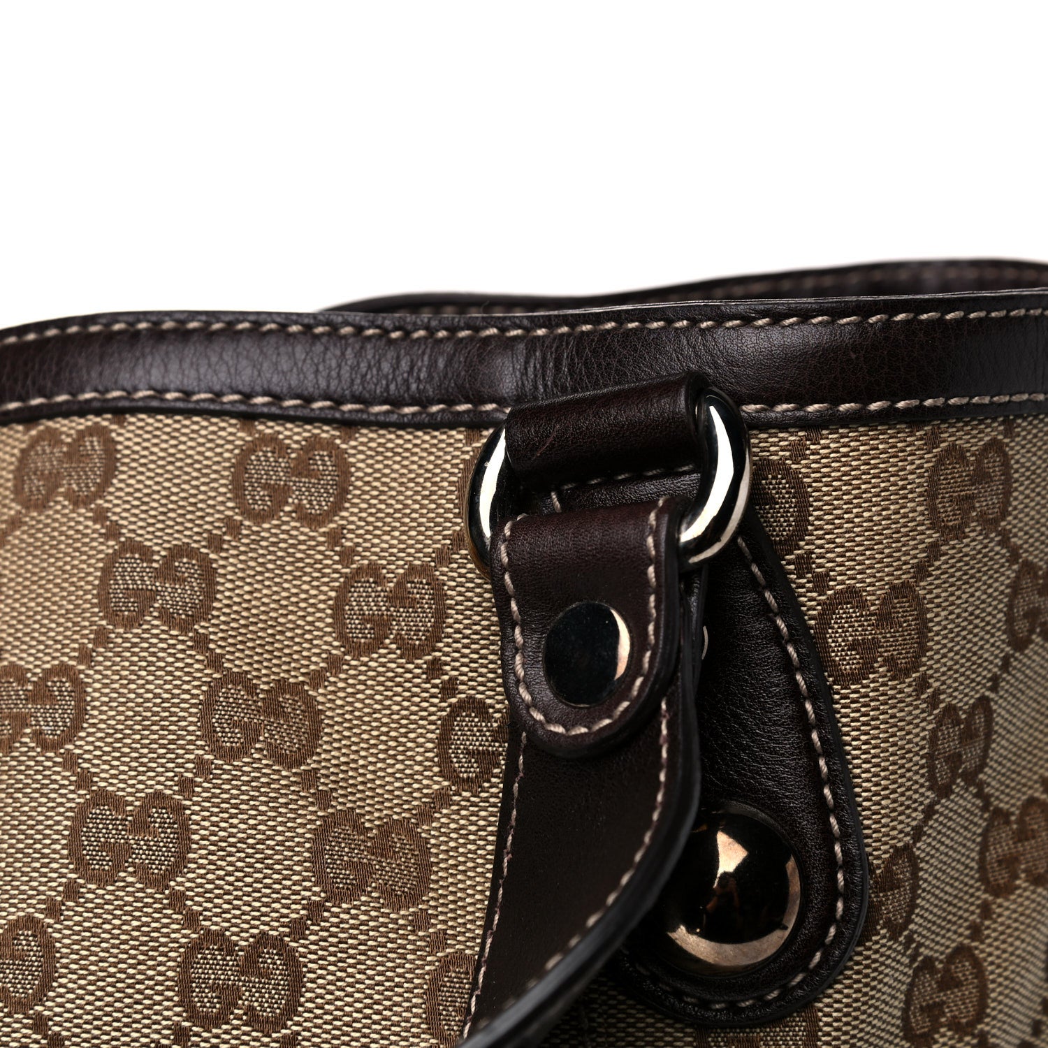 Gucci Monogram Large Icon Bit Tote Dark Brown 13 of 14