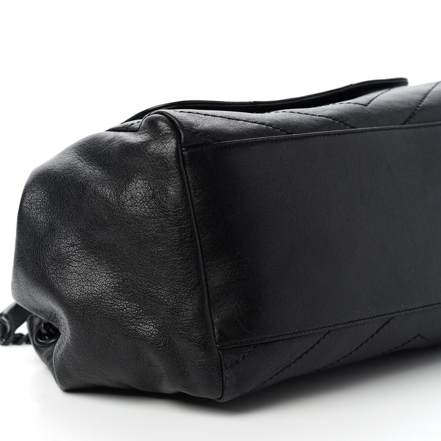Vintage Lambskin Chevron Monogram Medium Nolita Black