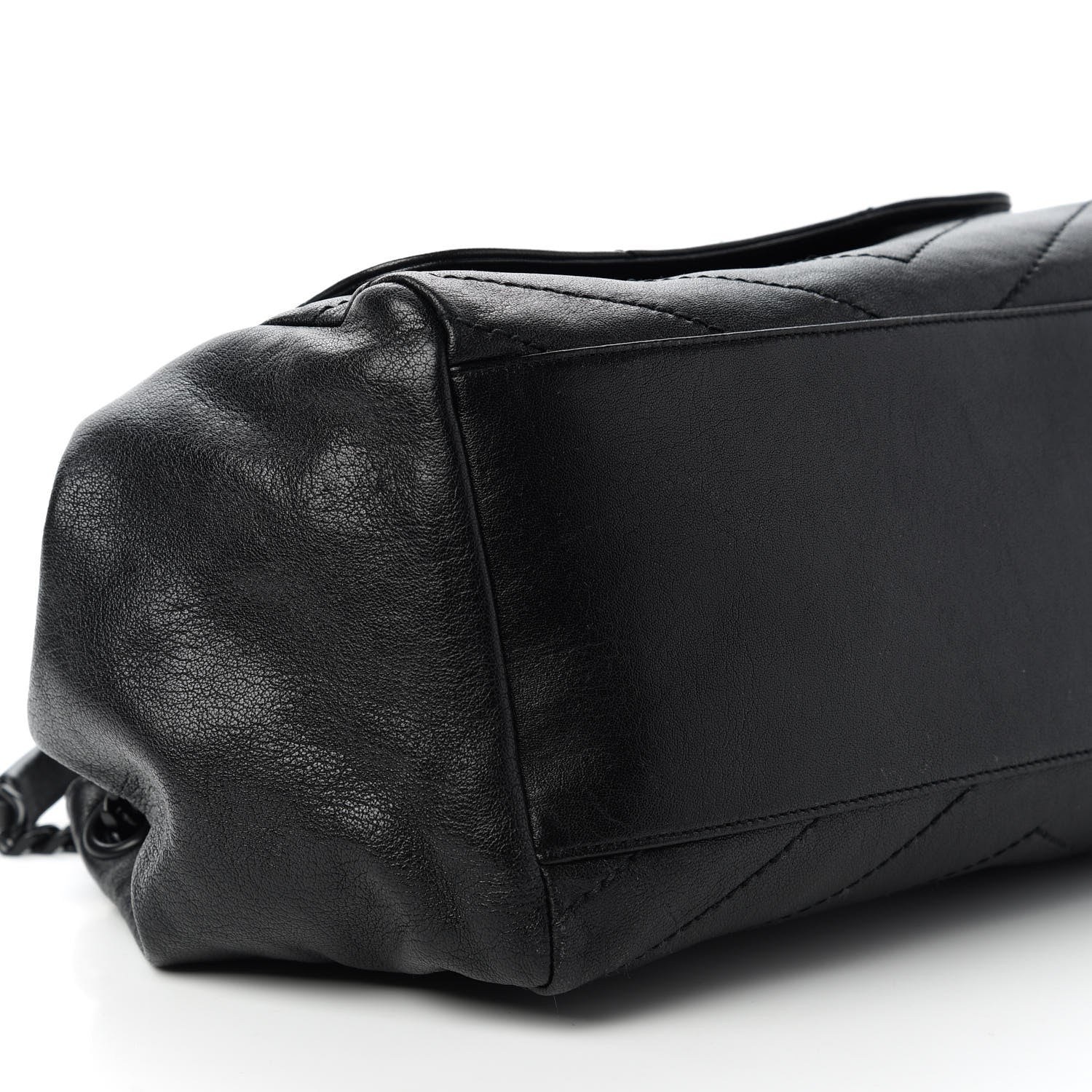Saint Laurent Vintage Lambskin Chevron Monogram Medium Nolita Black 6 of 10