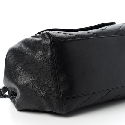 Saint Laurent Vintage Lambskin Chevron Monogram Medium Nolita Black 6 of 10