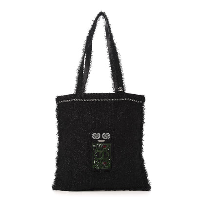 Chanel Tweed Resin Strass Large Robot Shopping Bag Black 1 of 11