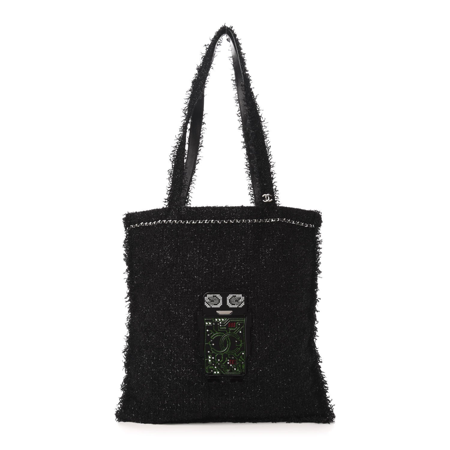 Chanel Tweed Resin Strass Large Robot Shopping Bag Black 1 of 11
