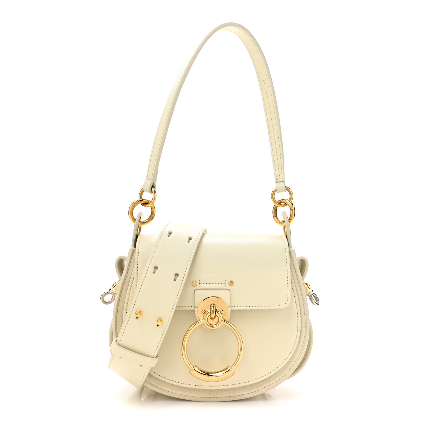Calfskin Small Tess Bag Natural White