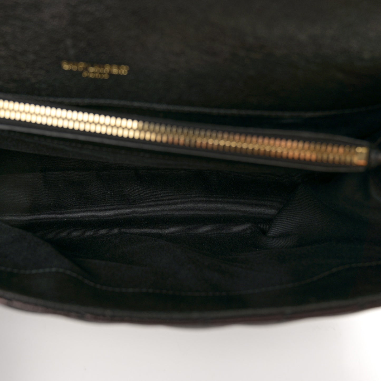Sheepskin Matelasse Chevron Monogram Large College Satchel Black Tulip