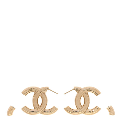 Chanel Metal Large CC Earrings Light Gold 3 of 5