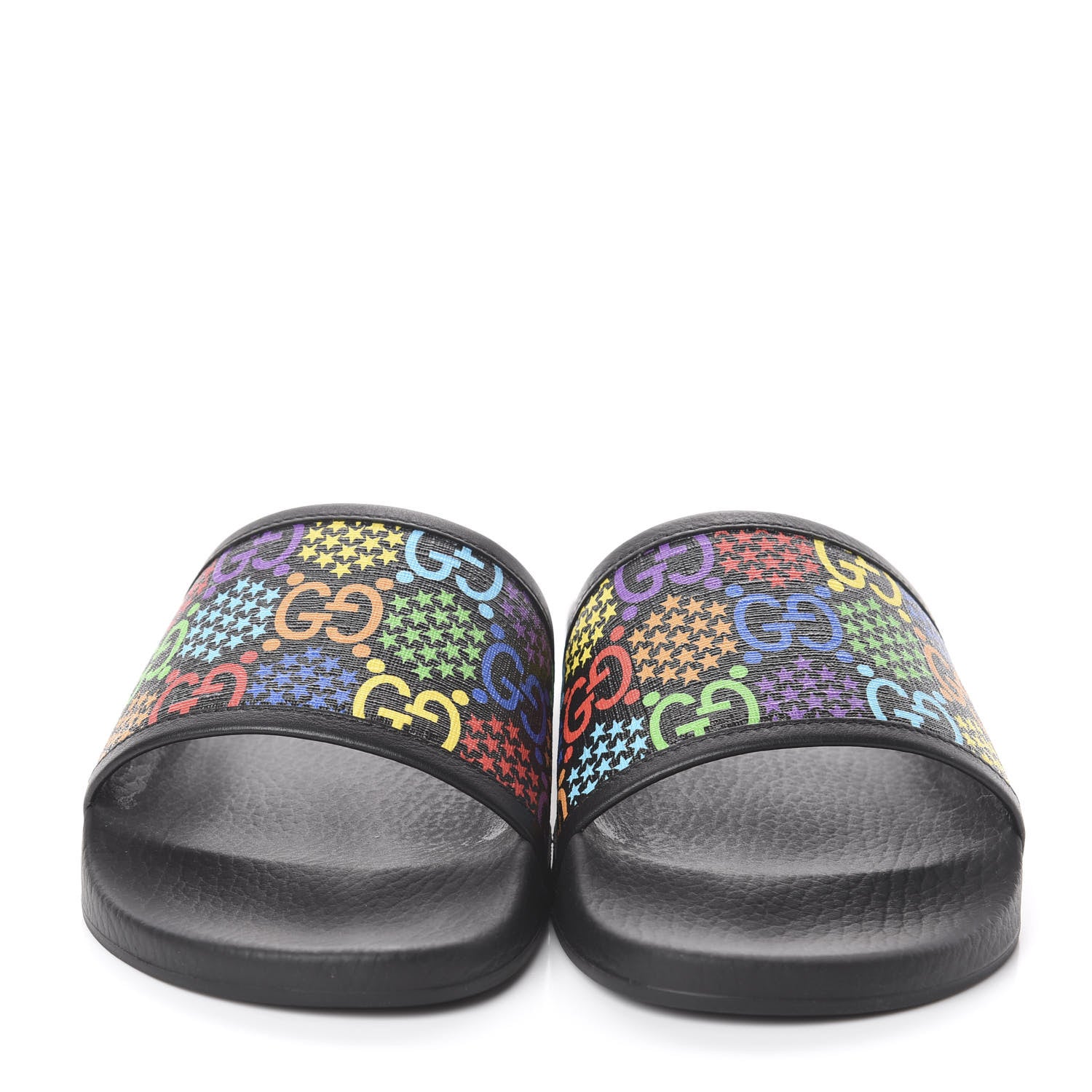 Gucci GG Supreme Monogram Psychedelic Mens Slide Sandals 9 Black Multicolor 2 of 6