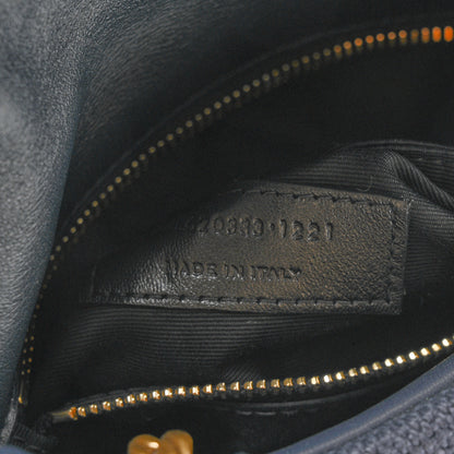 Saint Laurent Canvas Quilted Toy Loulou Puffer Monogram Chain Satchel Deep Marine 8 of 11
