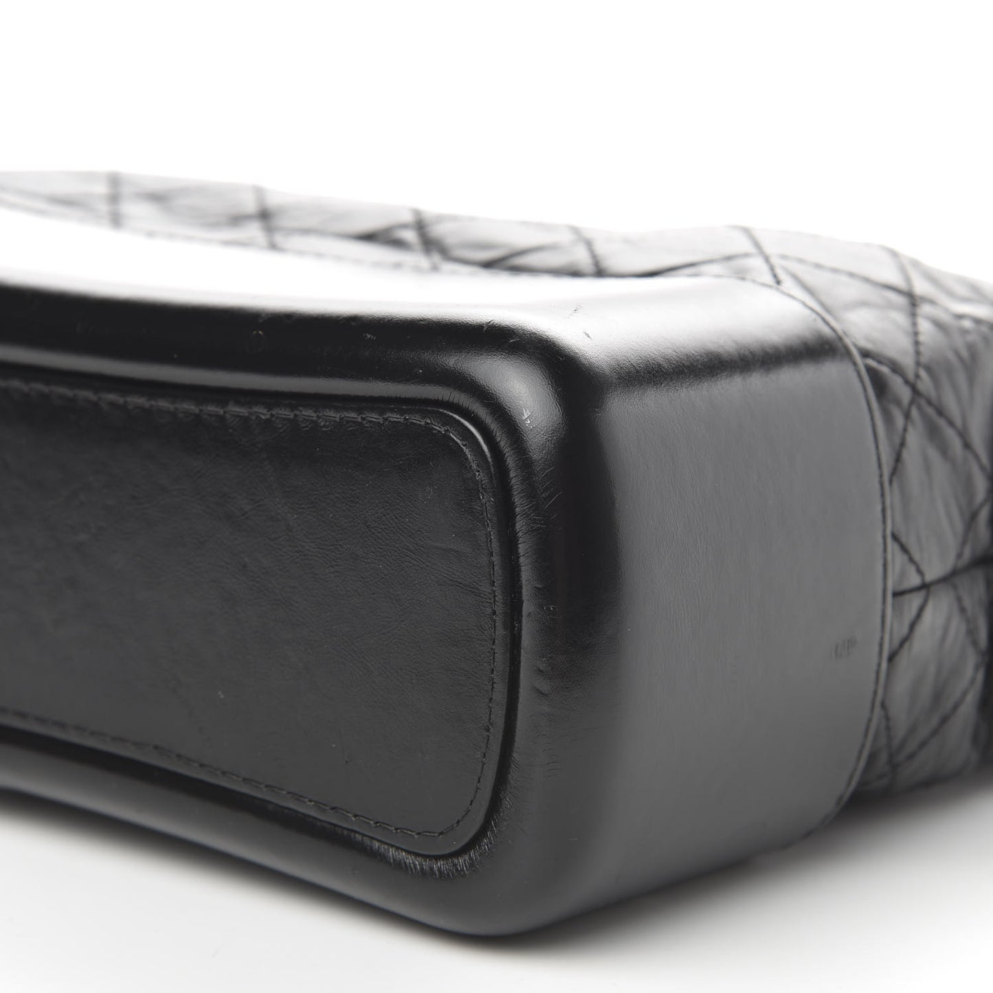 Aged Calfskin Quilted Medium Gabrielle Hobo Black