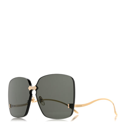 Gucci Metal Rimless Sunglasses GG0352S Gold 1 of 9