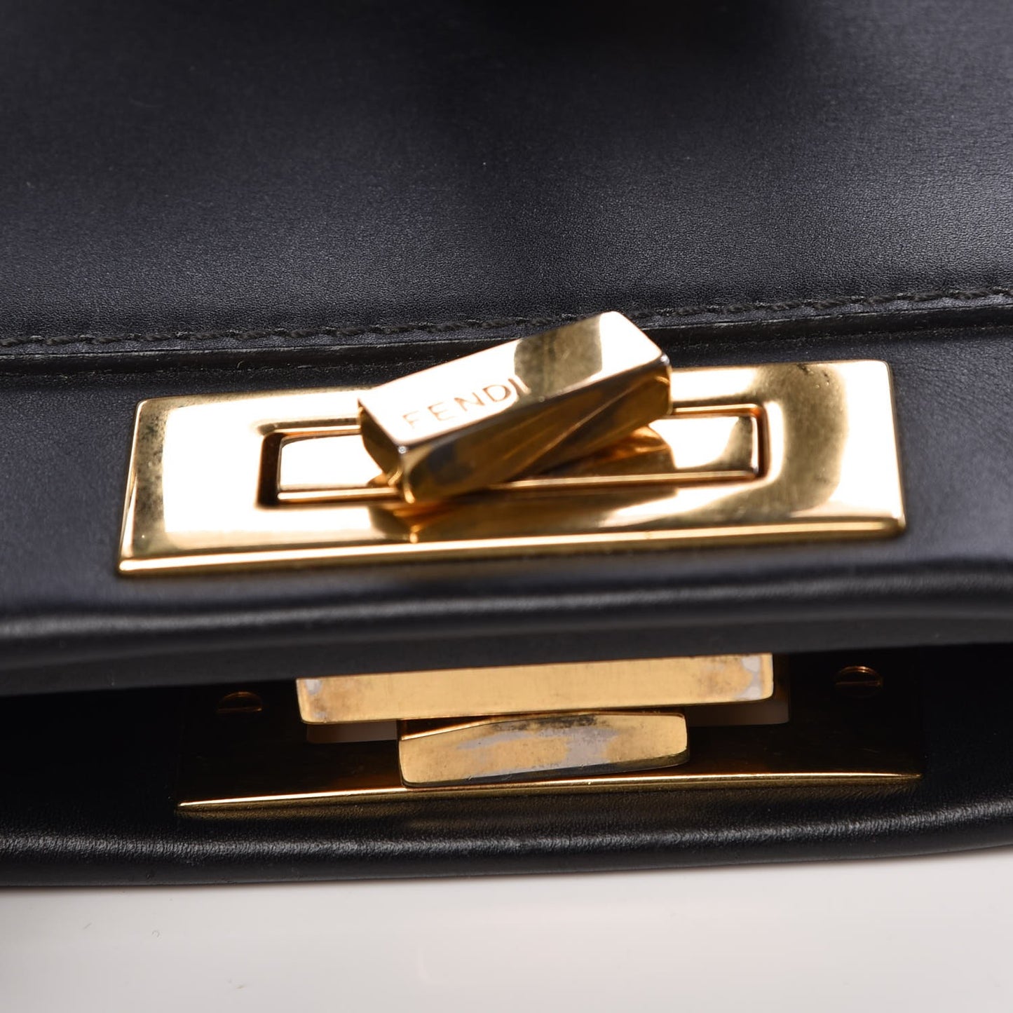 Vitello Morgan Shiny Nappa Medium Peekaboo Iconic Satchel Black