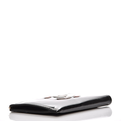 Chanel Vinyl Patent Lipstick Wristlet Wallet Black 4 of 13