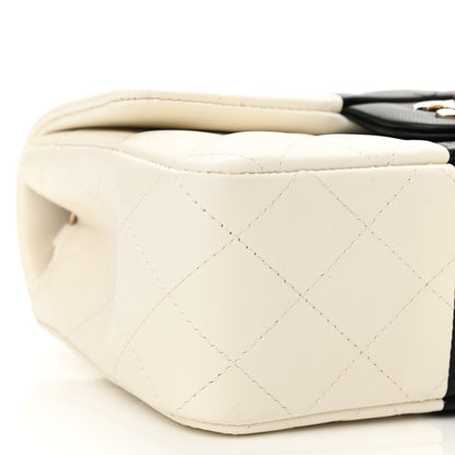 Chanel Lambskin Quilted Mini Rectangular Flap White Black 9 of 12