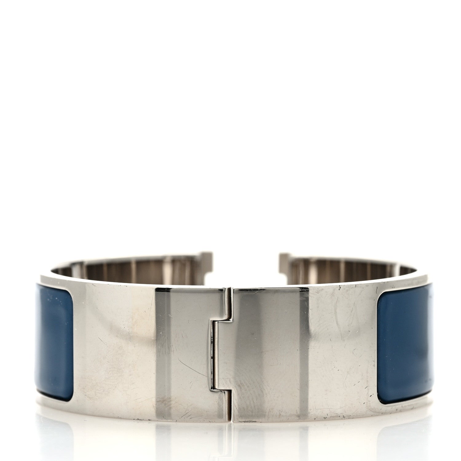 Hermes Enamel Wide Clic Clac H Bracelet PM Bleu Turquin 3 of 4