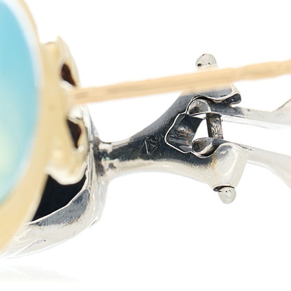 David Yurman Sterling Silver 18K Yellow Gold Diamond Chalcedony Shrimp Cable Earrings 3 of 4