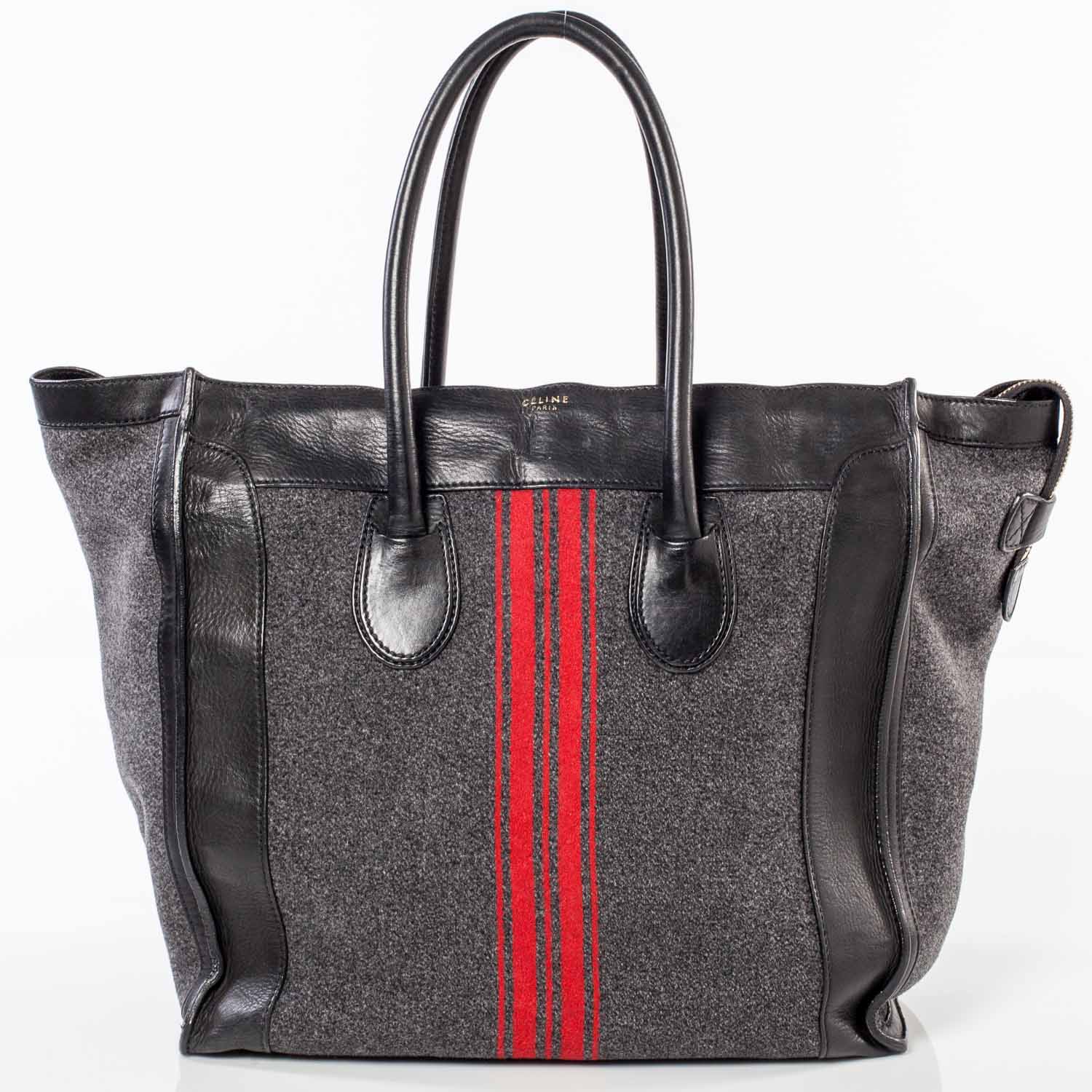 Celine Wool Racer Stripe Medium Luggage 4 of 15