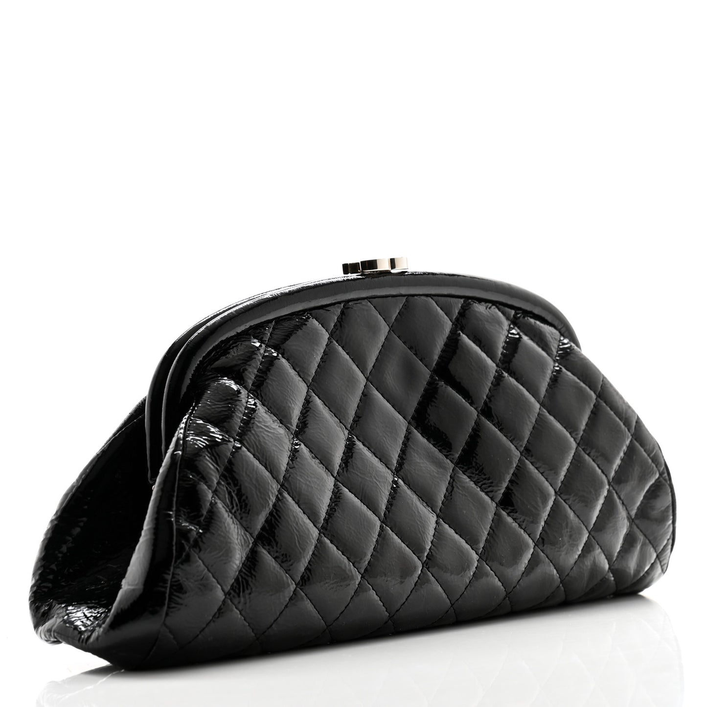 Distressed Patent Quilted Timeless Black
