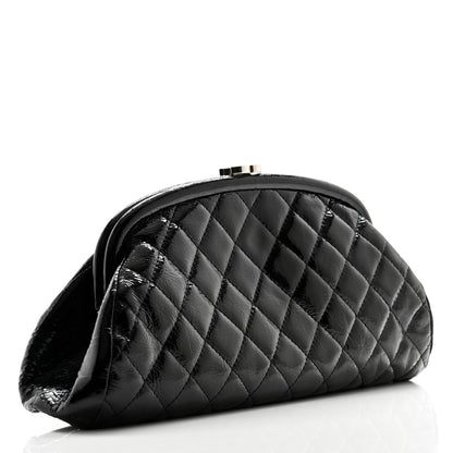 Chanel Distressed Patent Quilted Timeless Black 3 of 8