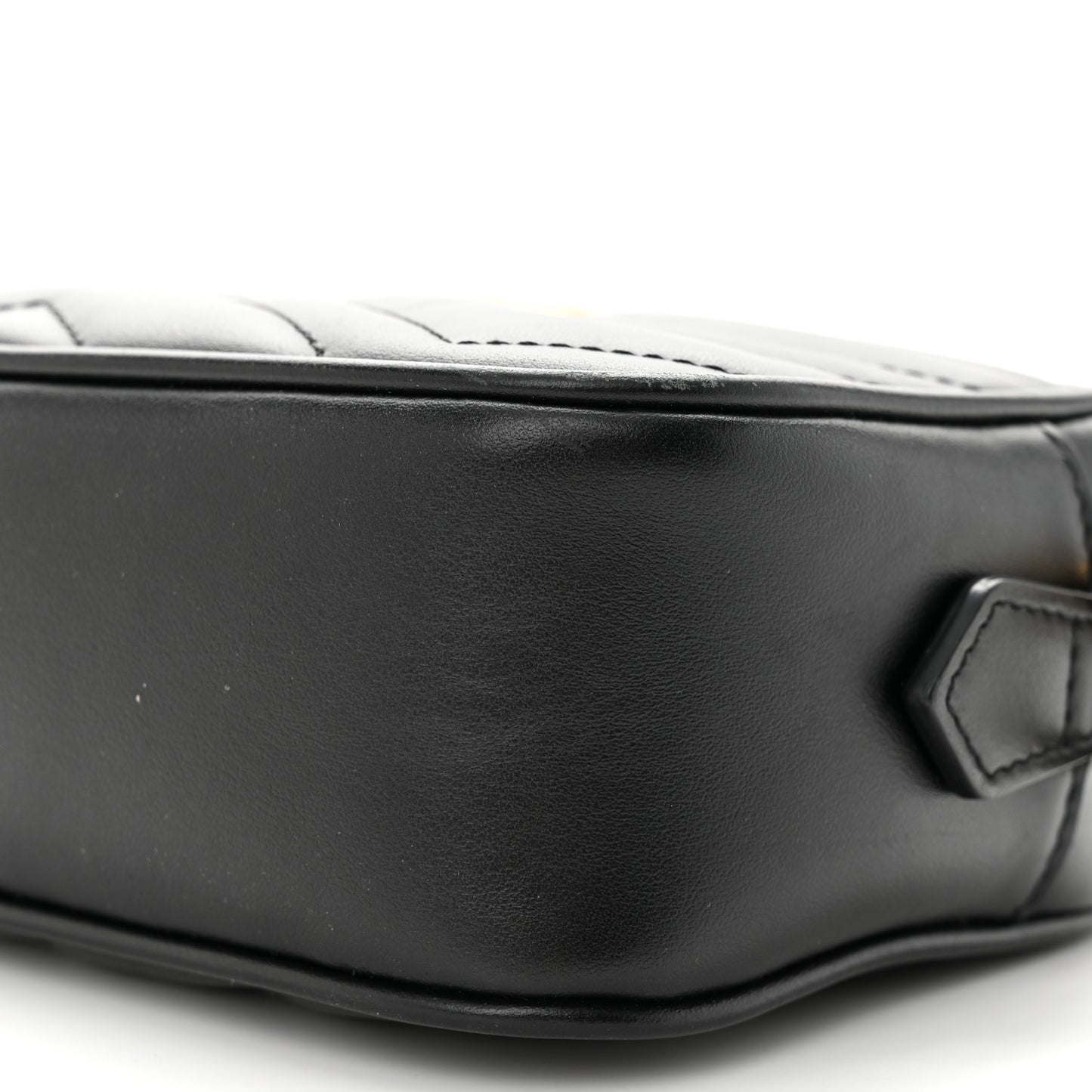 Calfskin Matelasse Mini GG Marmont Chain Shoulder Bag Black