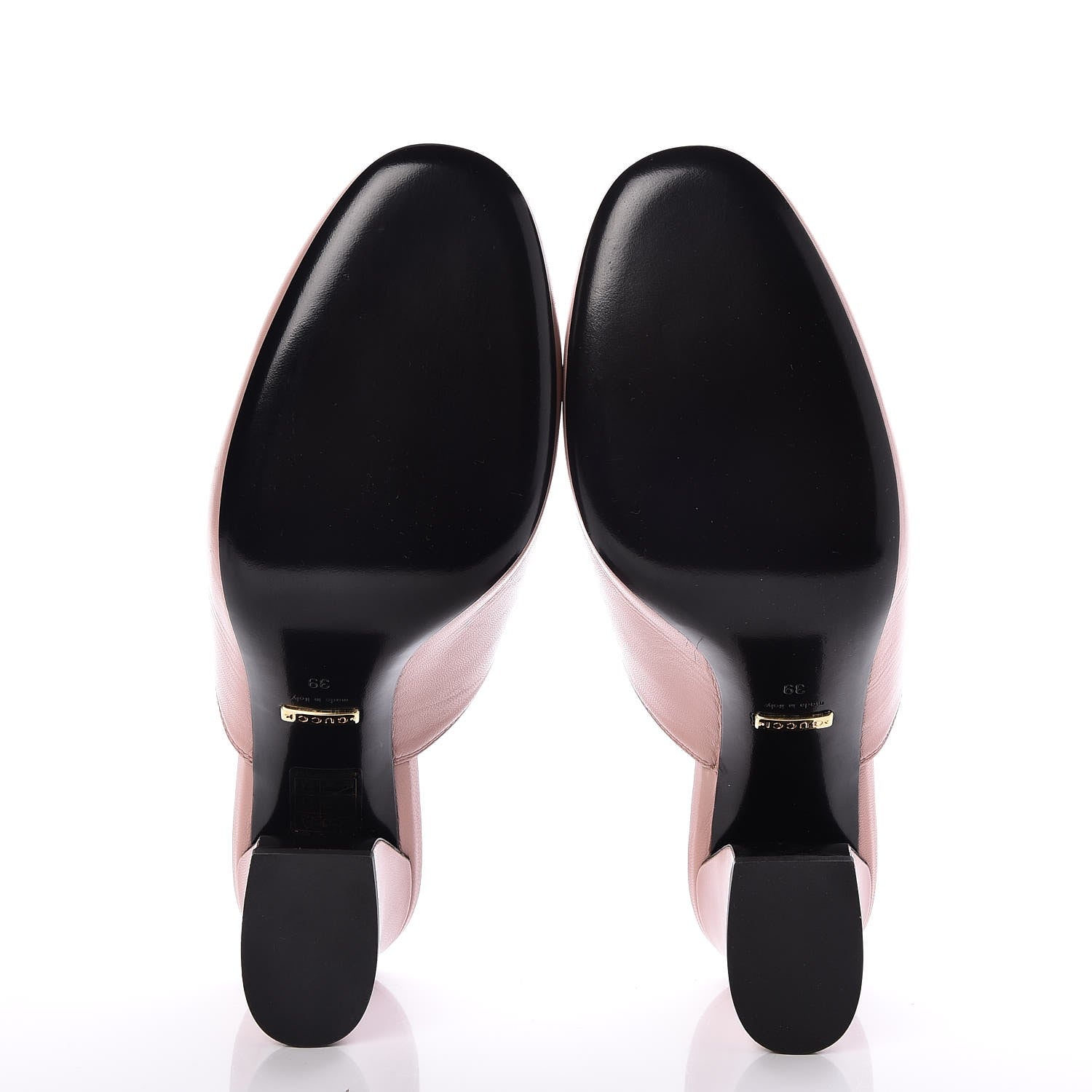 Gucci Malaga Kid Horsebit Princetown Mid Heel Mules 39 Pink 5 of 9