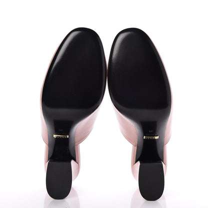 Gucci Malaga Kid Horsebit Princetown Mid Heel Mules 39 Pink 5 of 9