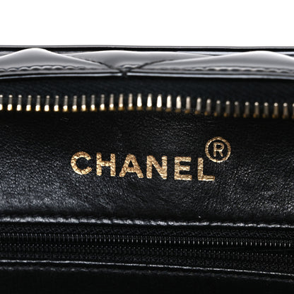 Chanel Patent Quilted Top Handle Lunch Box Carryall Shoulder Bag Black 6 of 11