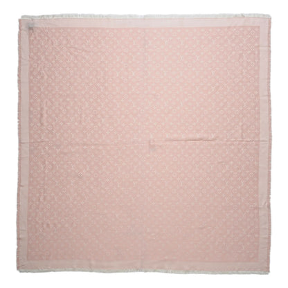 Louis Vuitton Silk Wool Monogram Denim Shawl Pink 1 of 4