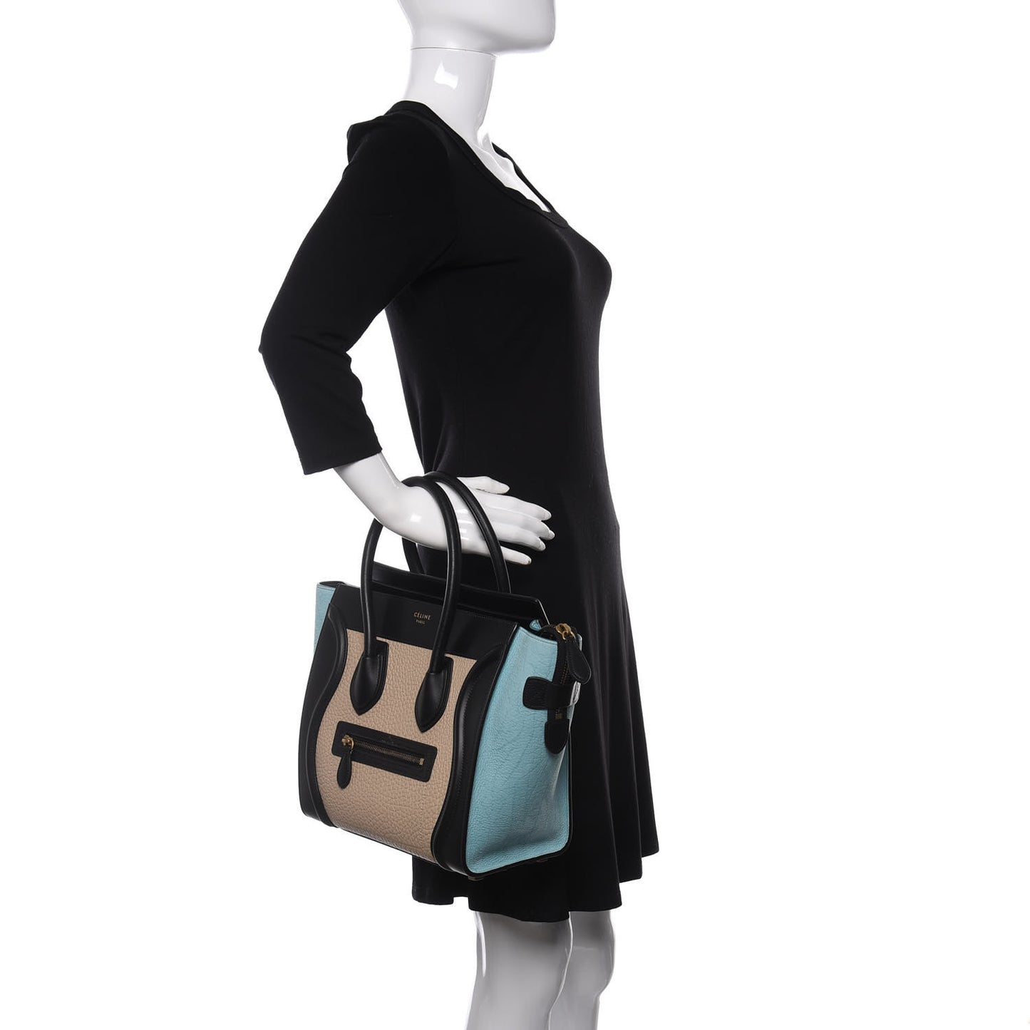 Bullhide Drummed Calfskin Micro Tri-Color Luggage Antarctic