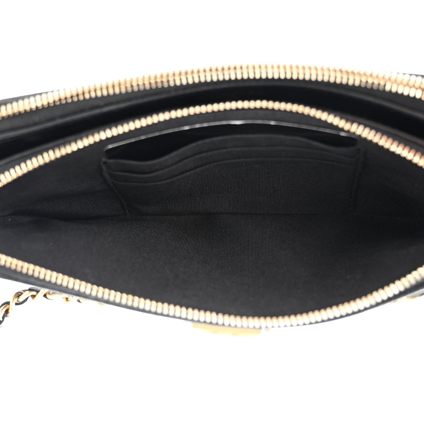 Caviar Quilted Small Boy Clutch With Chain Black