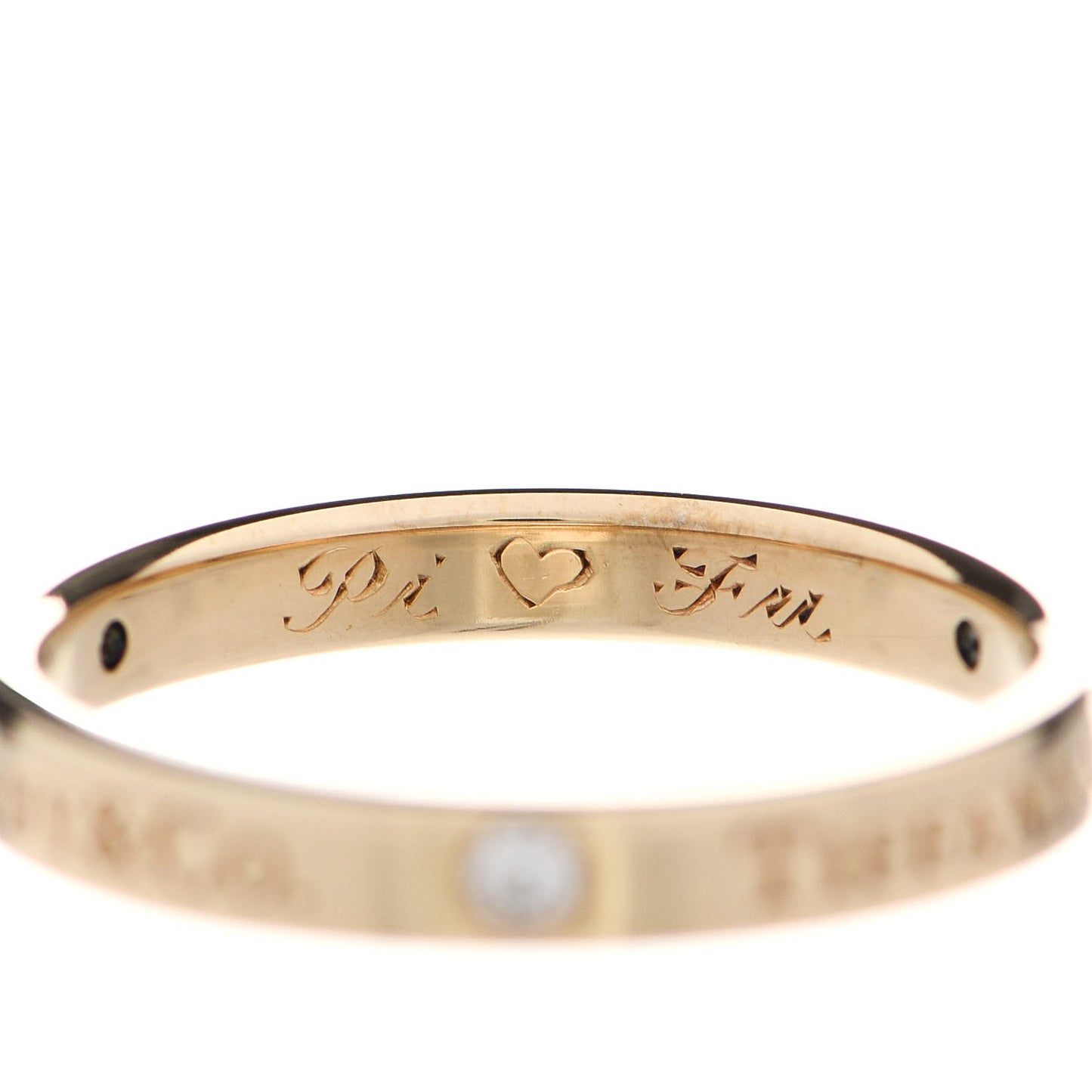 18K Yellow Gold Diamond Logo Band Ring 57 8