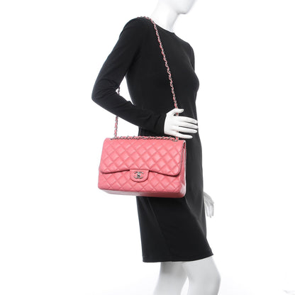 Chanel Lambskin Quilted Jumbo Double Flap Pink 3 of 8