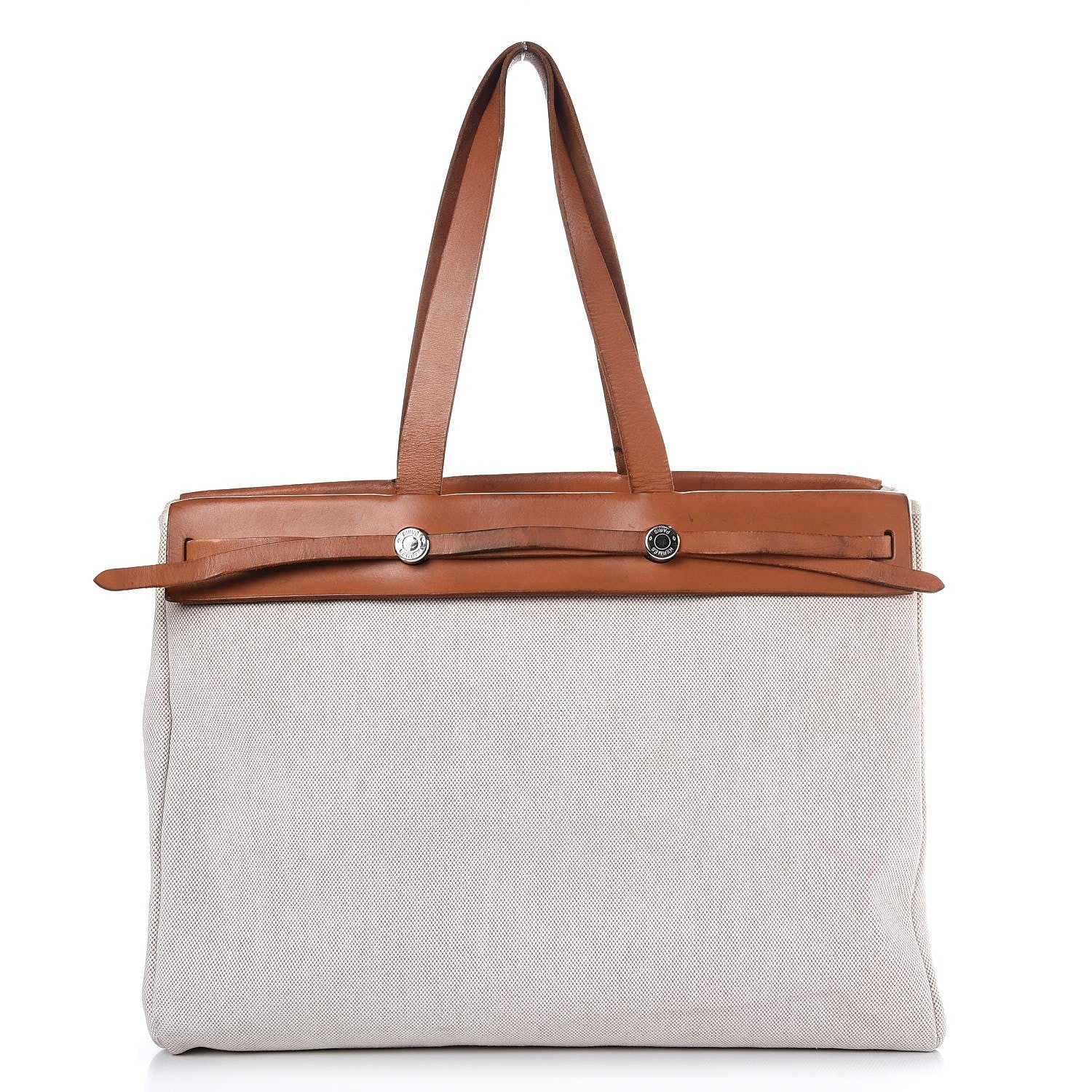 Hermes Toile Vache Hunter Herbag Cabas MM Natural 1 of 19