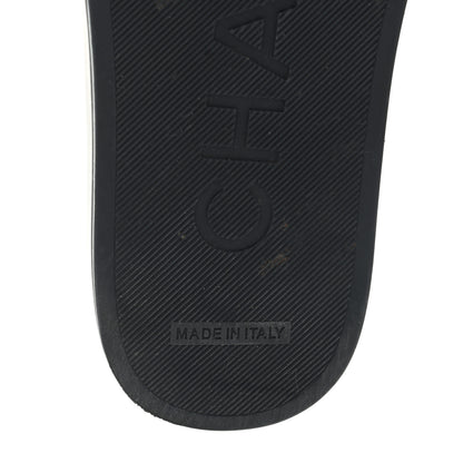 Chanel Satin Canvas Chain Slides Sandals Flats 35 Marine 8 of 9