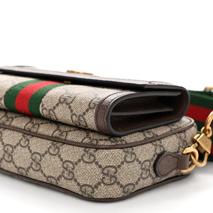 Gucci GG Supreme Monogram Web Mini Ophidia Bag Beige Ebony 10 of 11