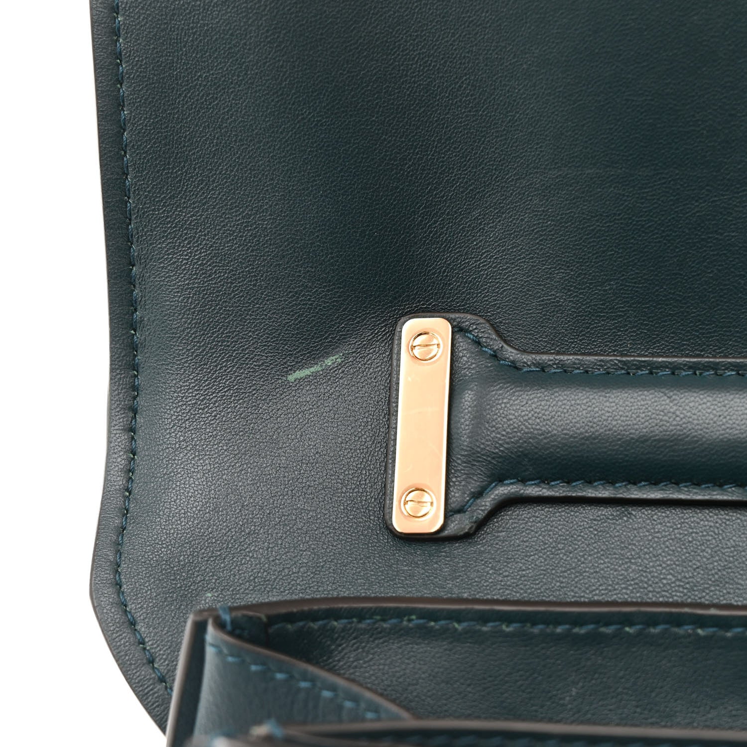 Salvatore Ferragamo Calfskin Embossed Small Margot Top Handle Divisa Green 14 of 16