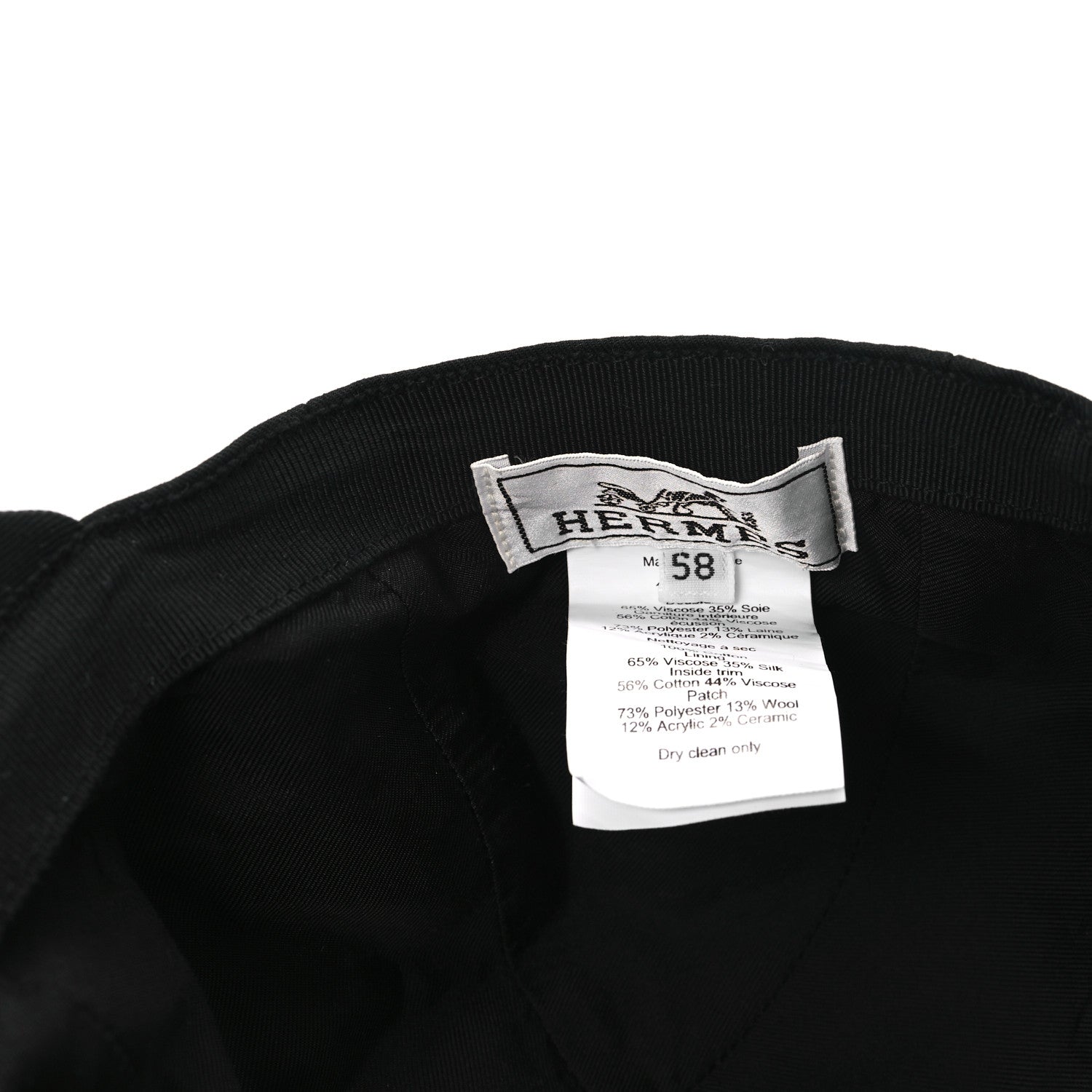 Hermes Cotton Davis H Sellier Cap 58 Black 8 of 11