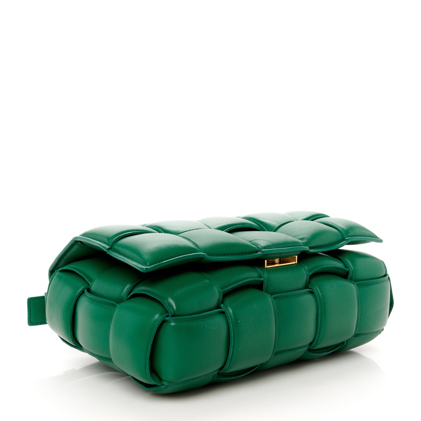 Lambskin Maxi Intrecciato Padded Cassette Crossbody Bag Racing Green