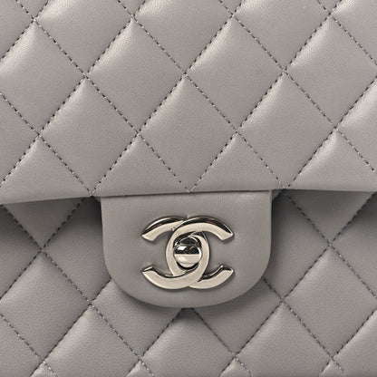 Chanel Lambskin Quilted Medium Double Flap Grey 8 of 12