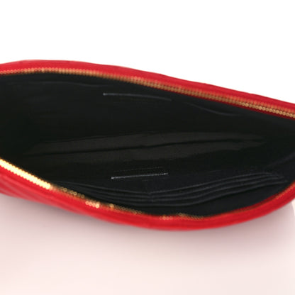 Saint Laurent Calfskin Matelasse Monogram Cassandre Tablet Pouch Rouge Eros 5 of 7
