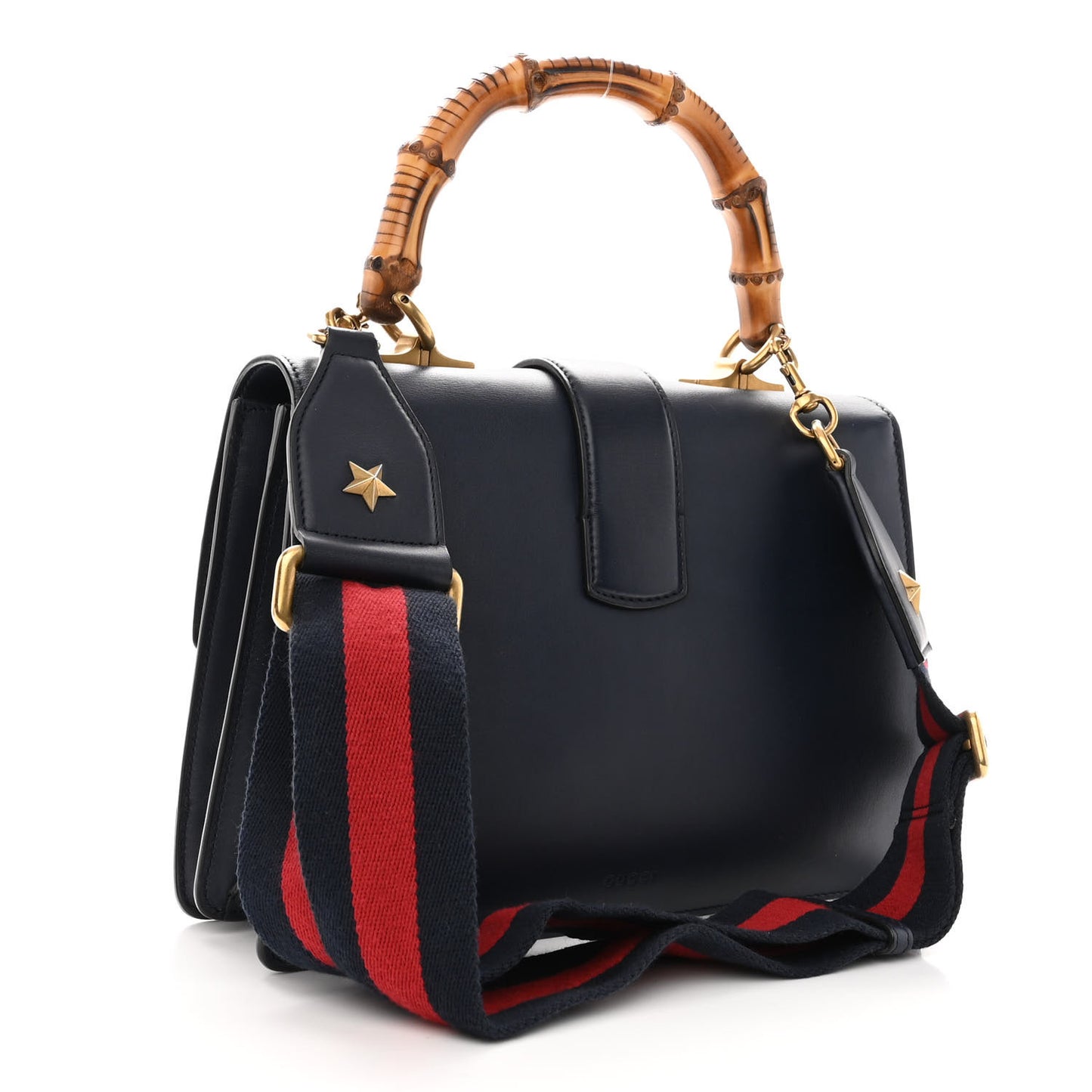 Moon Calfskin Bamboo Web Medium Dionysus Top Handle Bag Blue Emerald Hibiscus Red