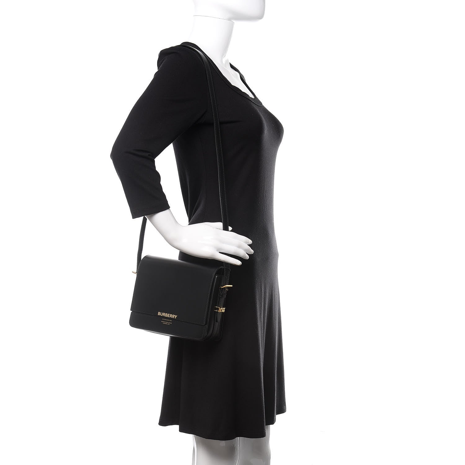 Burberry Smooth Calfskin Small Grace Bag Black 2 of 9