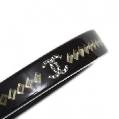 Chanel Resin Crystal Baguette Bracelet Black 11P 3 of 6