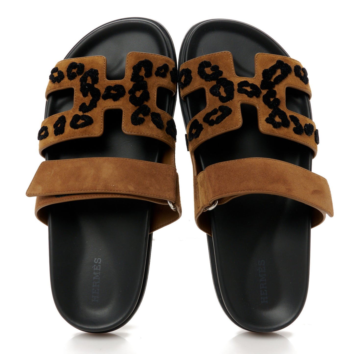 Suede Goatskin Womens Chypre Sandals 39 Brun Fume Black