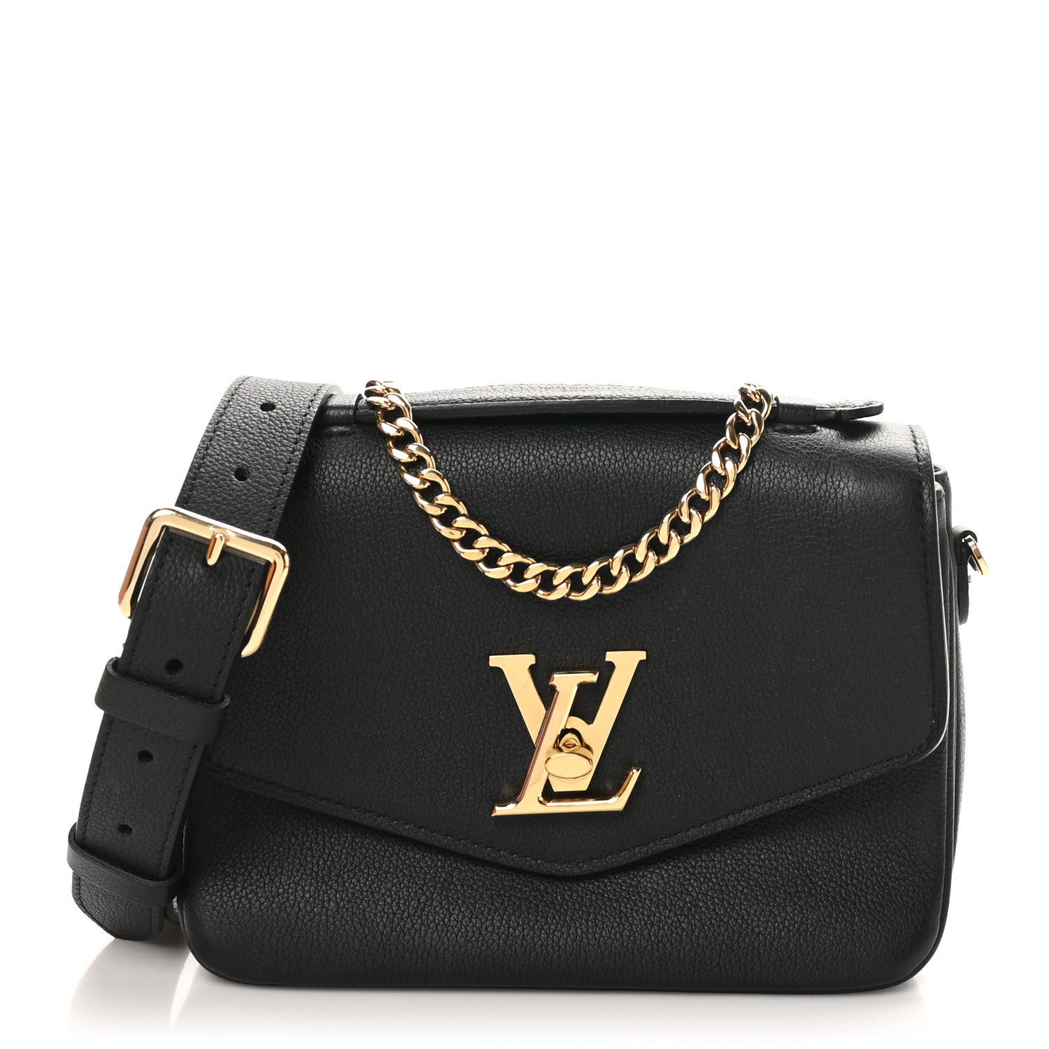 Louis Vuitton Grained Calfskin Lockme Oxford Black 1 of 10